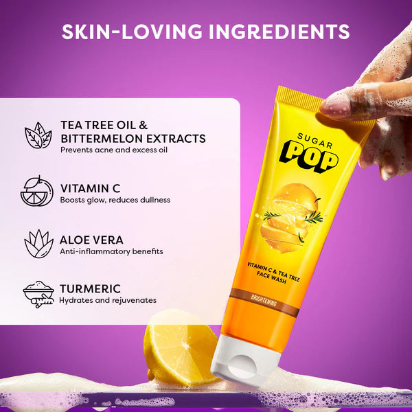 Sugar Vitamin C & Tea Tree Face Wash