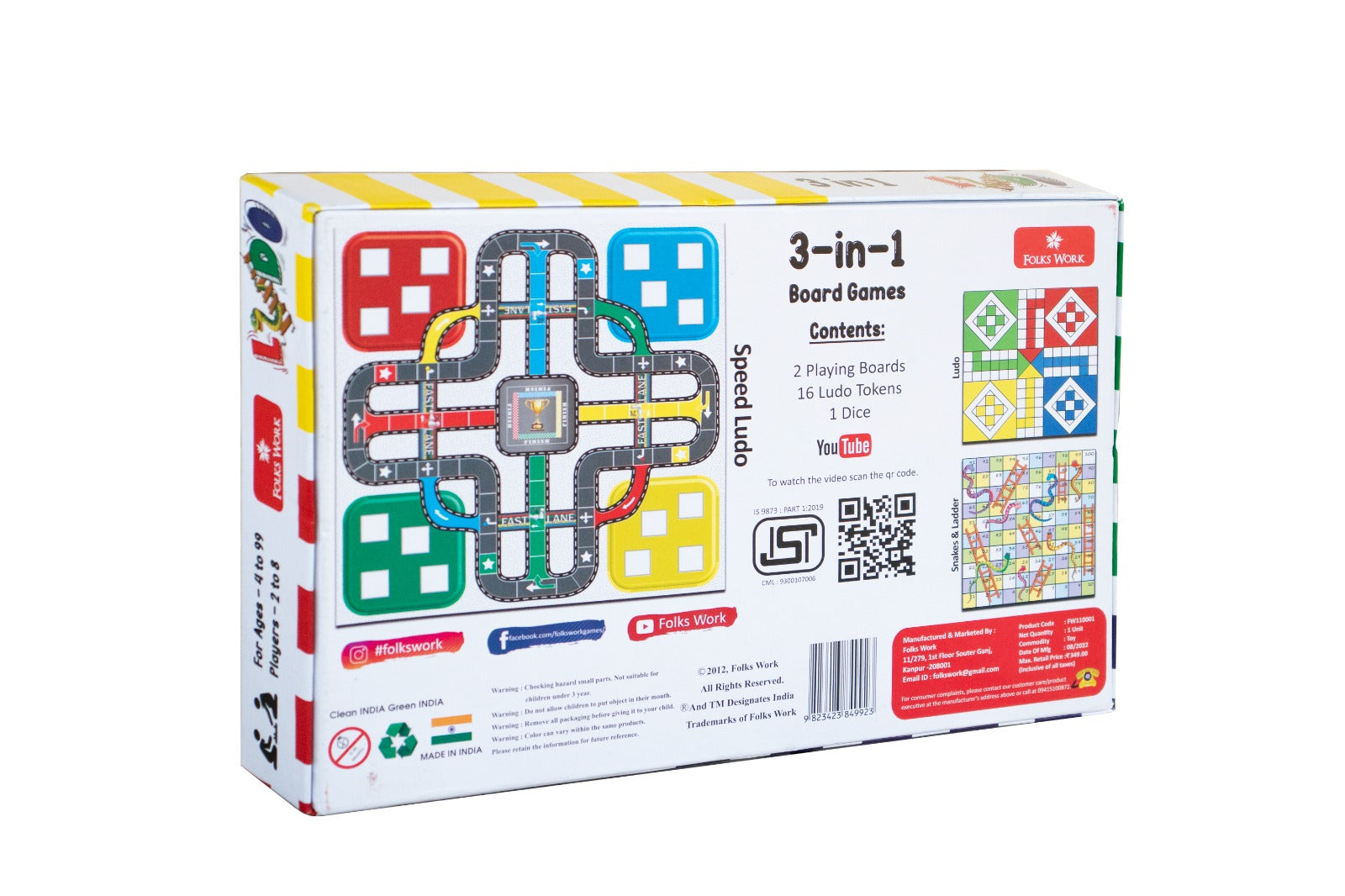 Folks Work Ludo 3 in 1