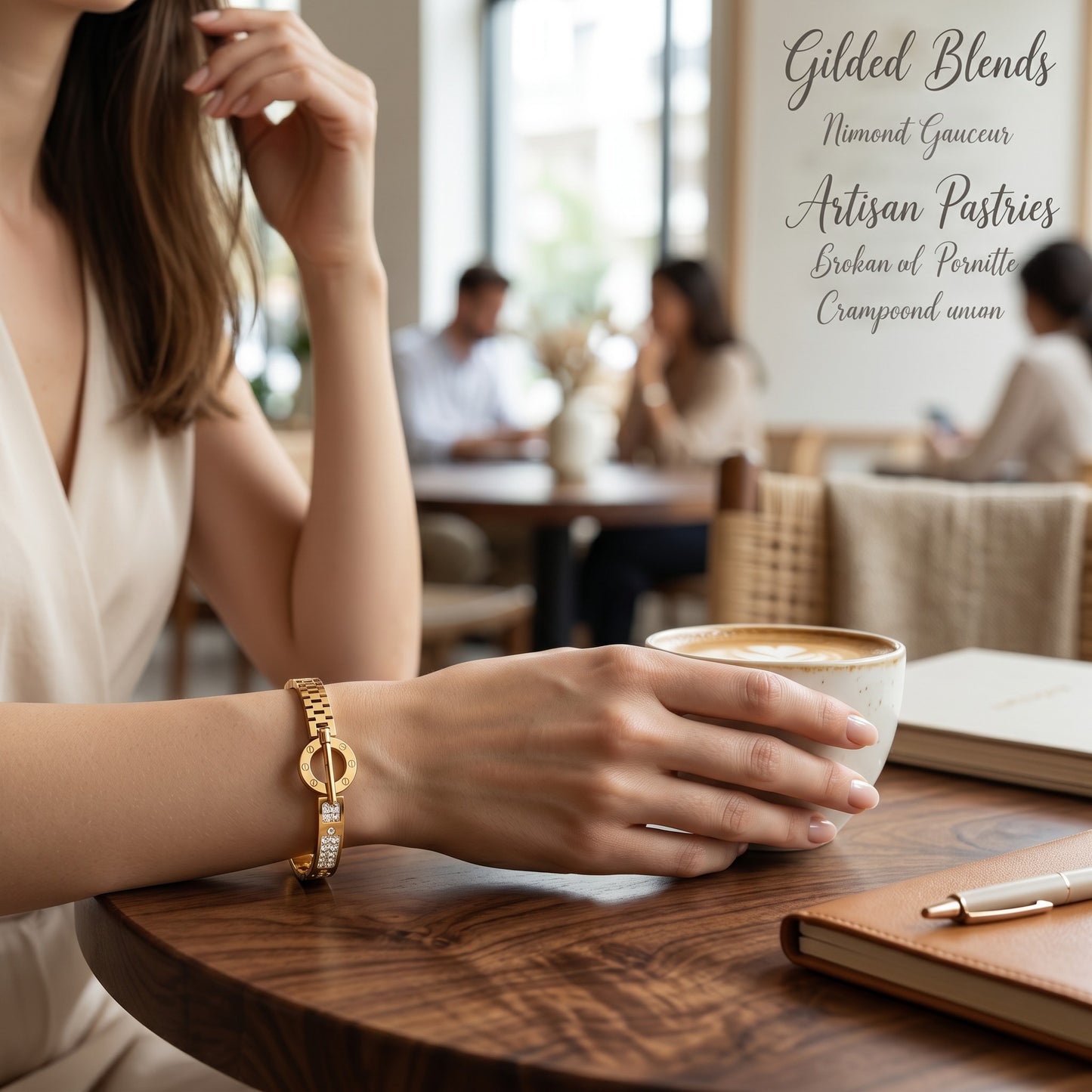 Luxury Gold Plated Crystal Nail Bracelet for Women | Designer Fashion Cuff Bangle