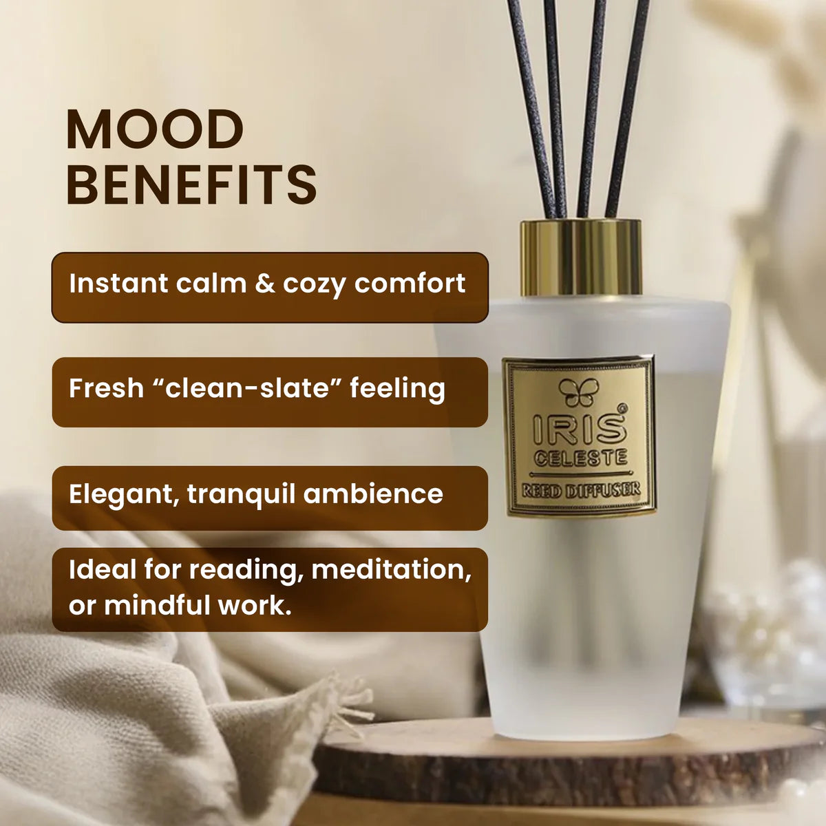 IRIS Celeste White Musk Reed Diffuser Set 150ml