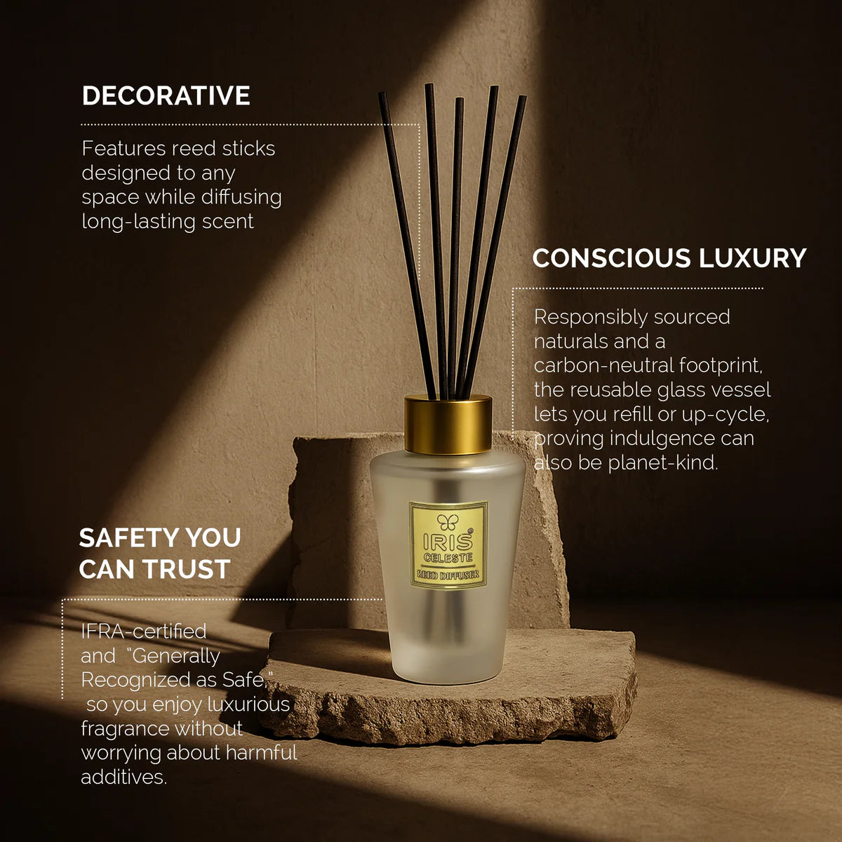IRIS Celeste White Musk Reed Diffuser Set 150ml