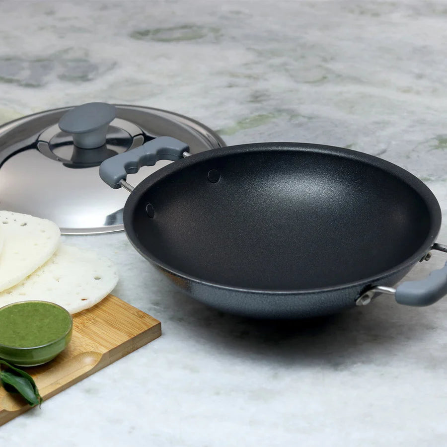 Wonderchef Appachetty Breakfast Pan with Lid 3mm,22cm
