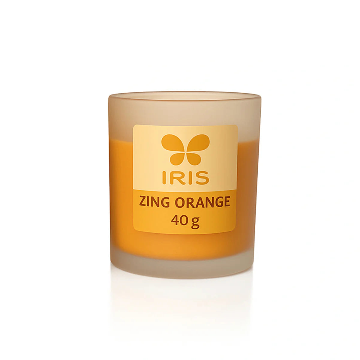 IRIS Zing Orange Frosted Shot glass scented Candle 40gm