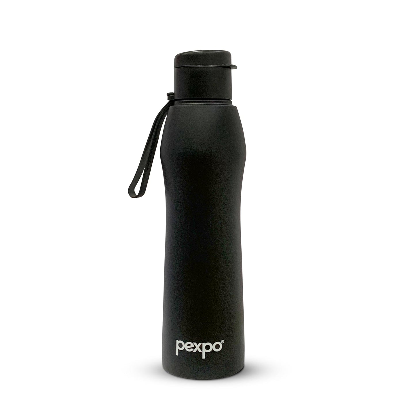 Pexpo Georgia SS Water Bottle with Sipper Cap Knight Black - 880 ML