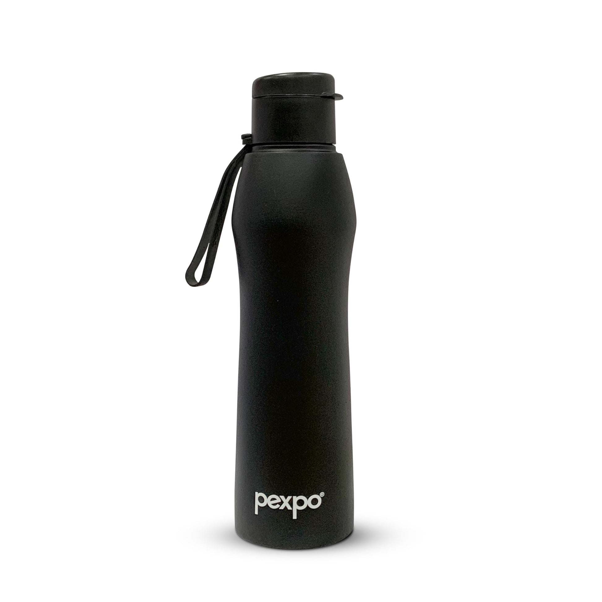 Pexpo Georgia SS Water Bottle with Sipper Cap Knight Black - 880 ML