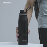 Borosil Gosport Double Wall Bottle, Black