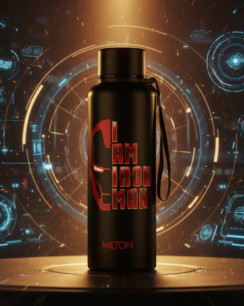 Milton Marvel Iron Man Artedge Water Bottle Black 1000ML