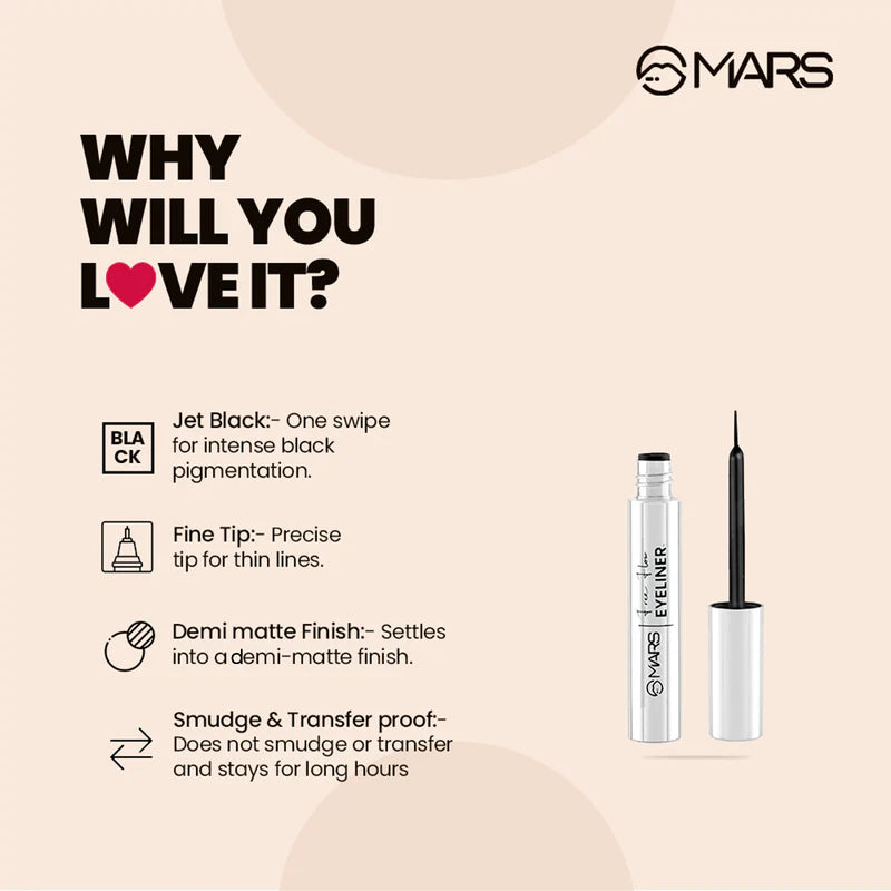 Mars Black Liquid Eyeliner | Free Flow Eyeliner