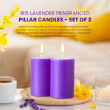 IRIS Lavender Fragranced Pillar Candles 120gm