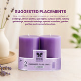 IRIS Lavender Fragranced Pillar Candles 120gm