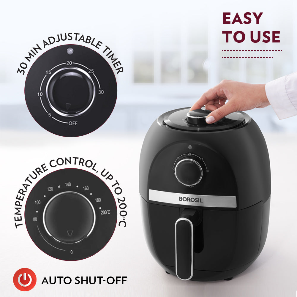Borosil Smart Electric Air Fryer for Healthy Cooking 1200W