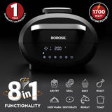 Borosil Digital Air FryerWith Touch Controls for Oil-Free Cooking 1700W