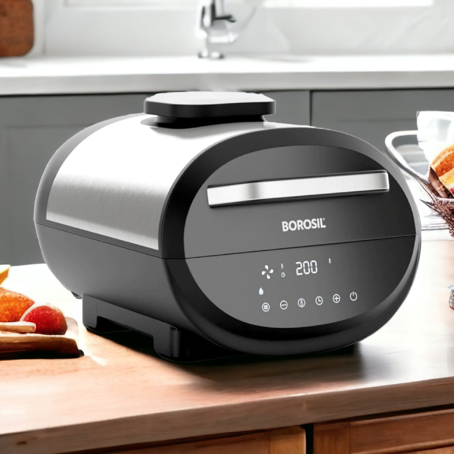 Borosil Digital Air FryerWith Touch Controls for Oil-Free Cooking 1700W