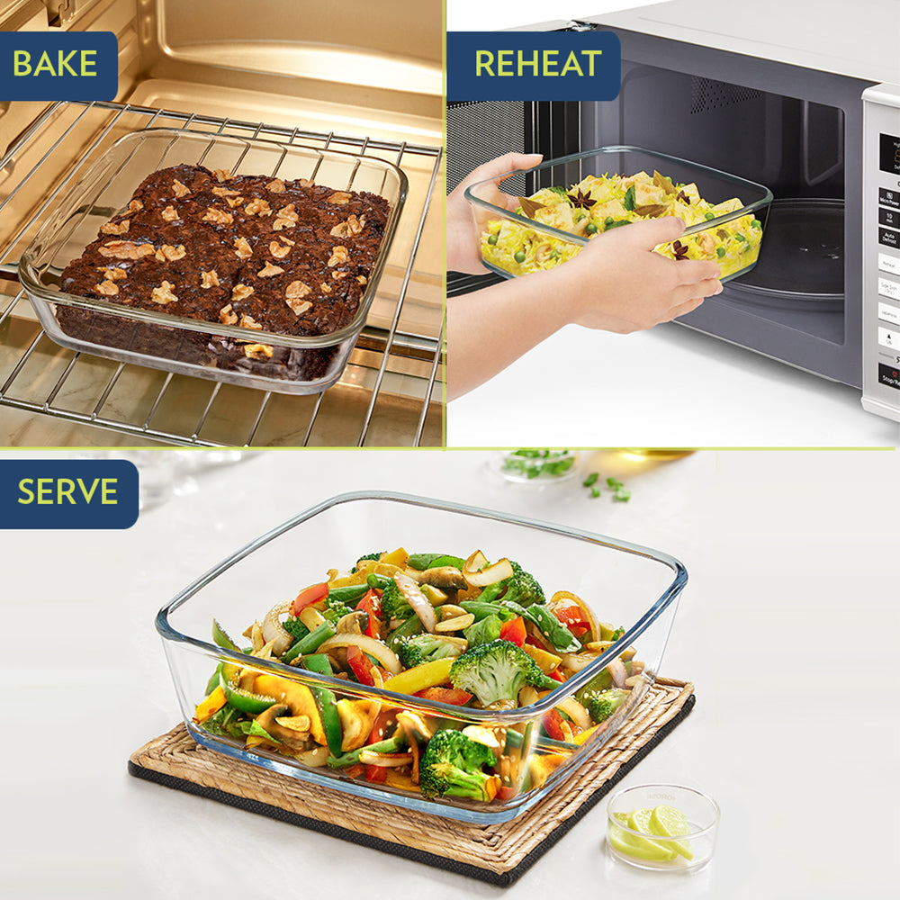Borosil Square Baking Dish 1L