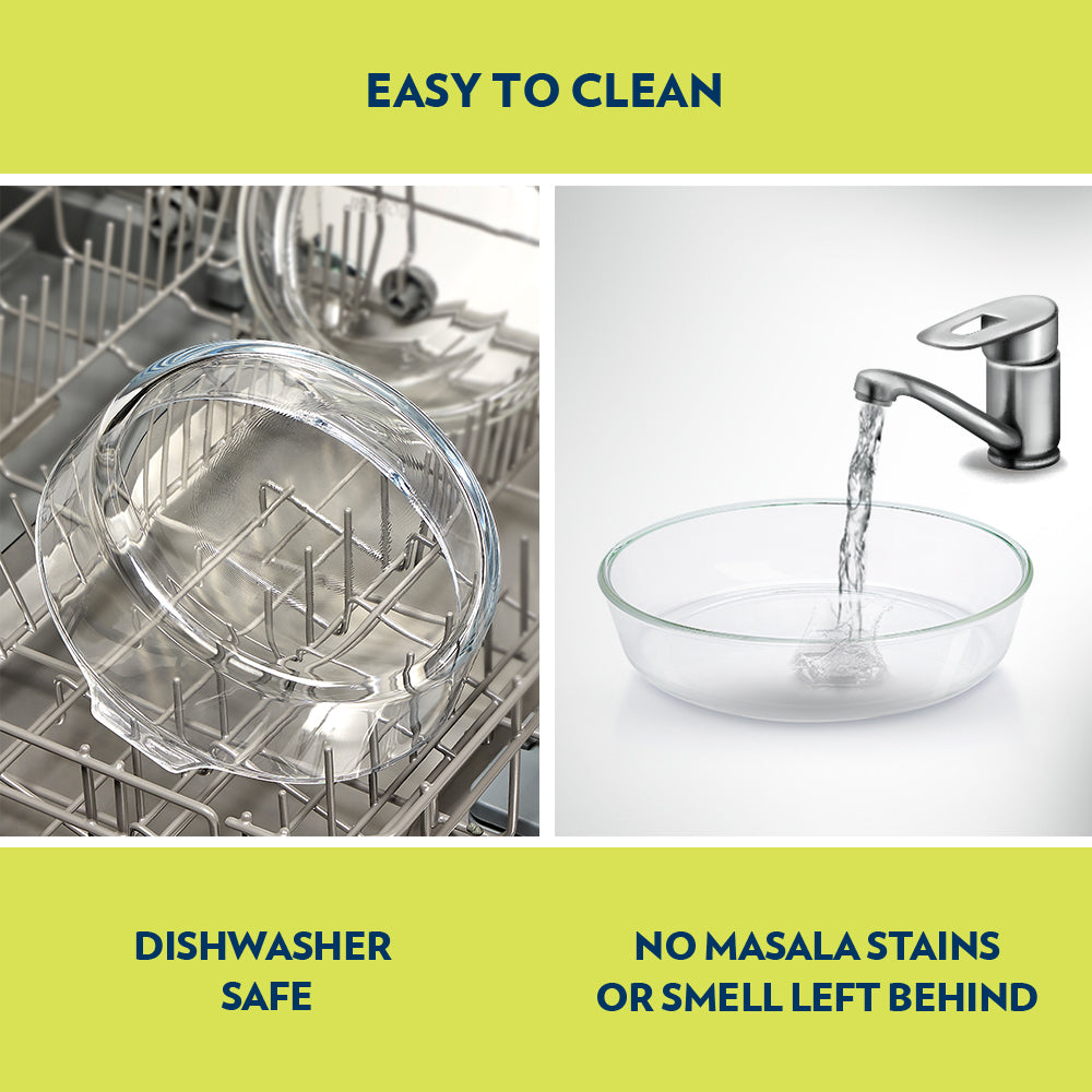 Borosil Oven Safe Glass Round Dish 2L