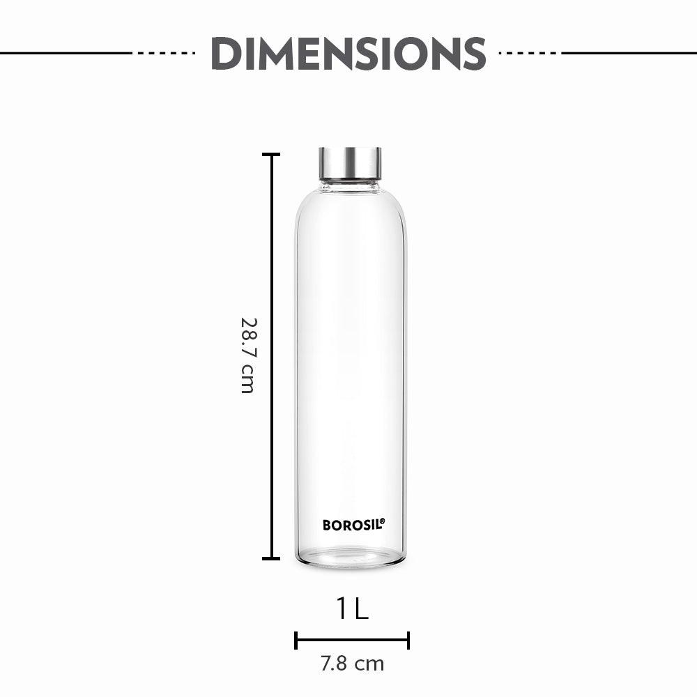 Borosil Personalised Crysto Clear Glass Bottle