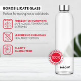 Borosil Crysto Narrow Mouth Clear Glass Bottle