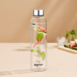 Borosil Crysto Slim Glass Bottle 550ml - SS Lid