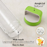 Borosil Neo Borosilicate Clear Glass Bottle 550ml - Green Lid