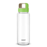 Borosil Crysto Wide Mouth Clear Glass Bottle 750ml - Pink Lid
