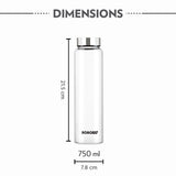 Borosil Personalised Crysto Wide Mouth Clear Glass Bottle 1L - SS Lid