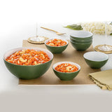 Borosil Larah Olive Green Pudding Set, 7 pc (Mini)