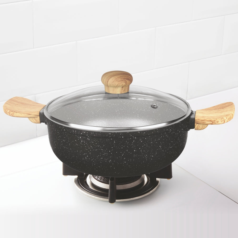 Borosil Vajra Nonstick Deep Kadai w Glass Lid