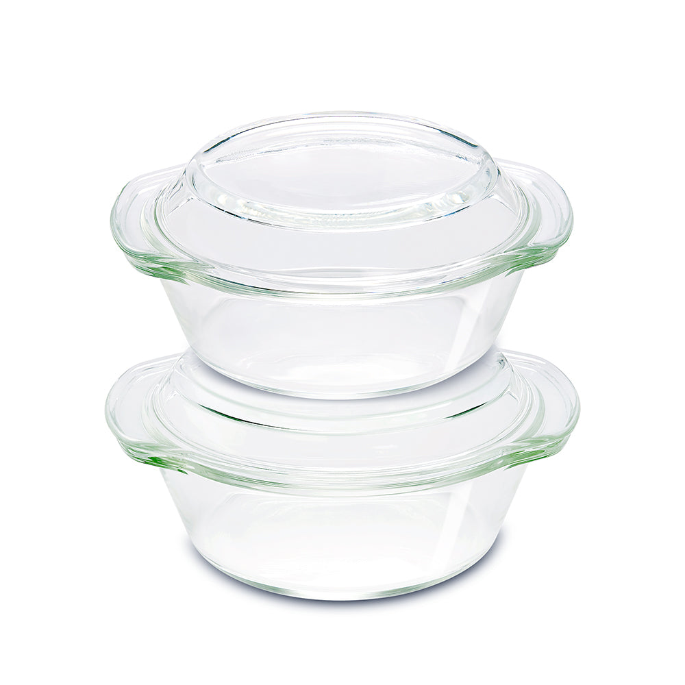 Borosil Round Casserole Set 700ml + 1.5L