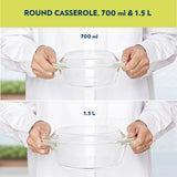 Borosil Round Casserole Set 700ml + 1.5L