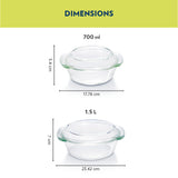 Borosil Round Casserole Set 700ml + 1.5L