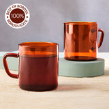 Borosil Vision Amber Mug, Set of 6, 190ml