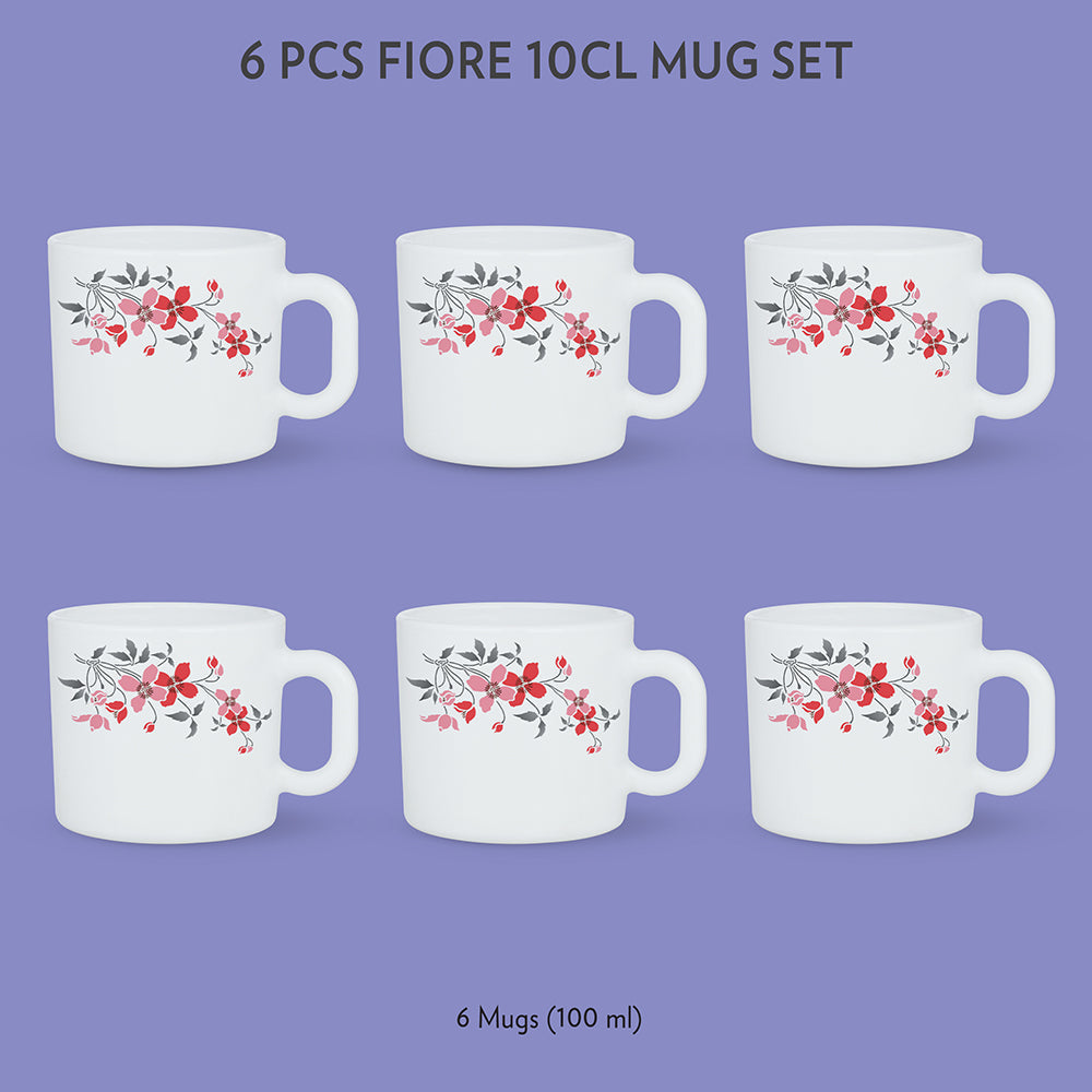Borosil Larah Fiore Mug Set
