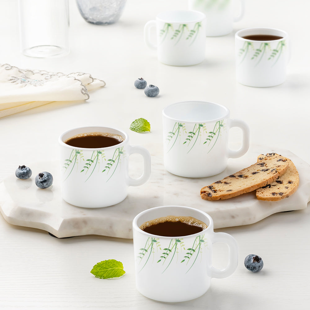 Borosil Larah Green Herbs Mug Set