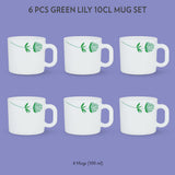 Borosil Larah Green Lily Mug Set