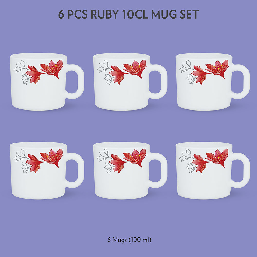 Borosil Larah Ruby Mug Set