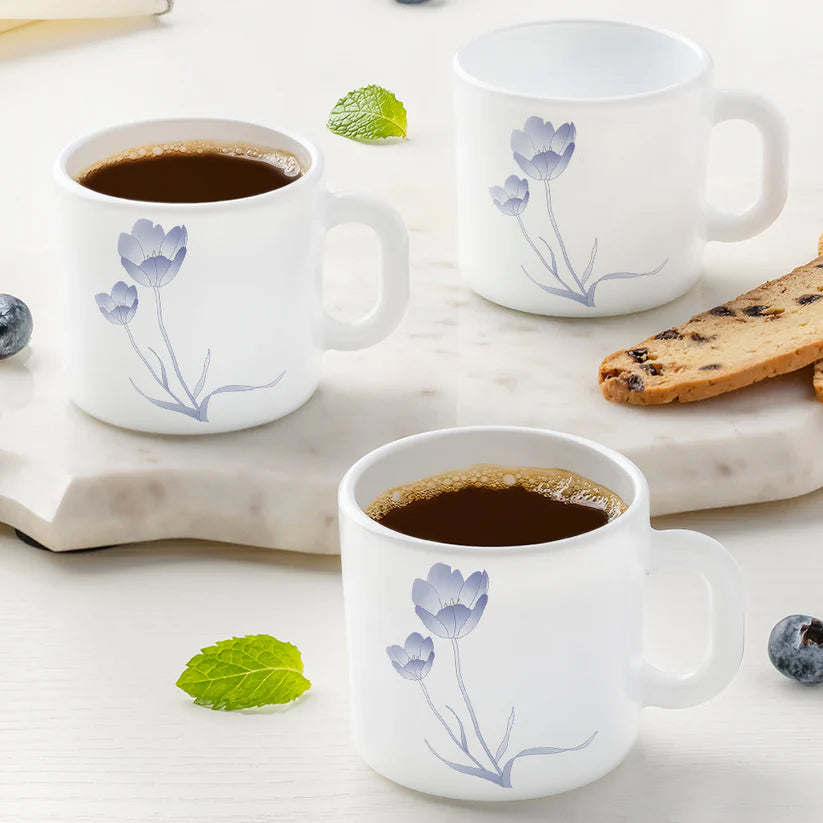 Borosil Larah Tulip Mug Set, 180ml x 6