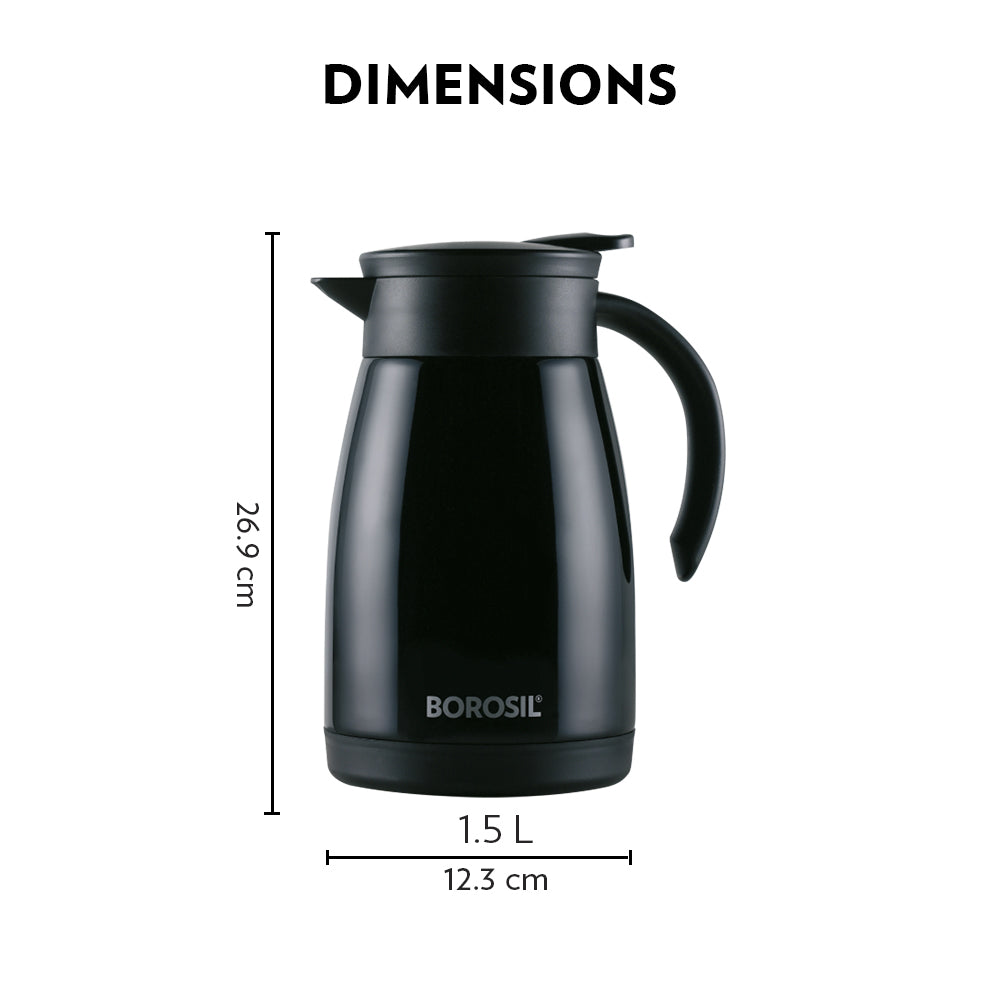 Borosil Insulated Tea Pot, Black, 500ml