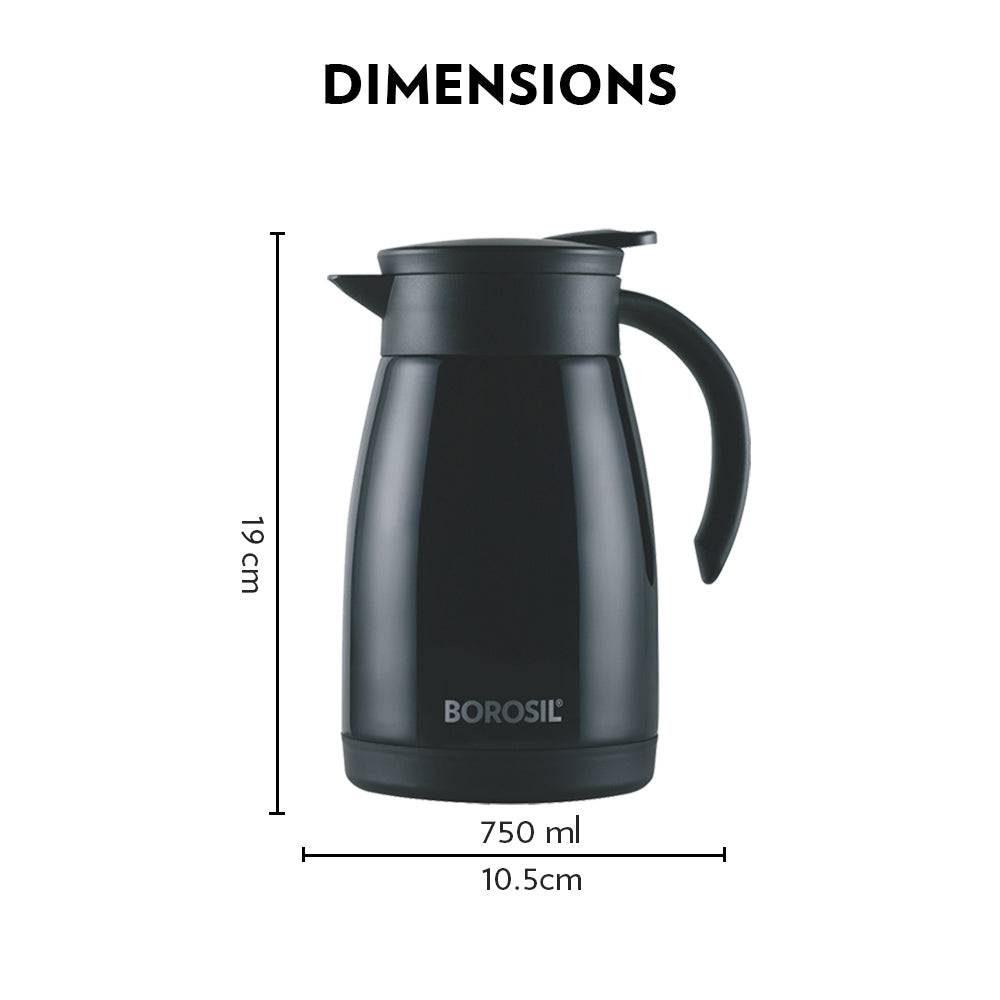 Borosil Insulated Tea Pot, Black, 500ml