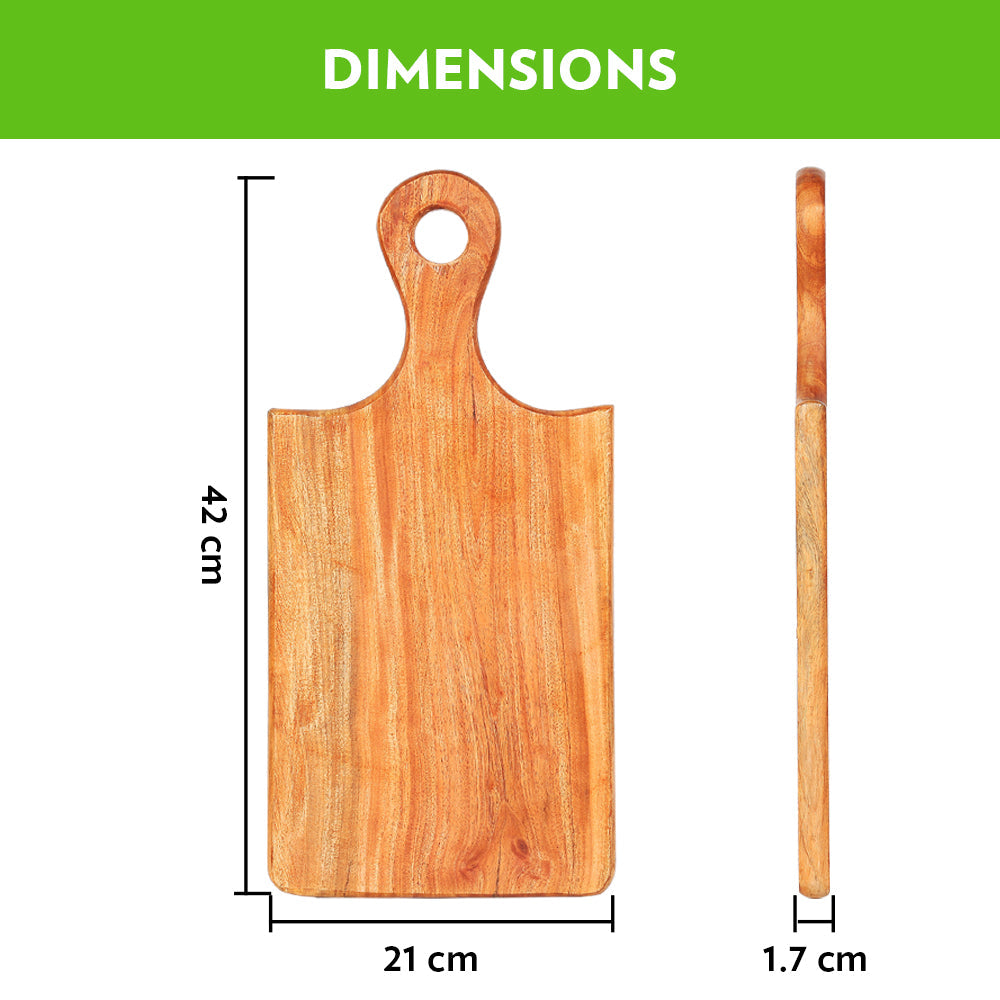 Borosil Dice Neem Wood Chopping Board 42 CM x 21 CM