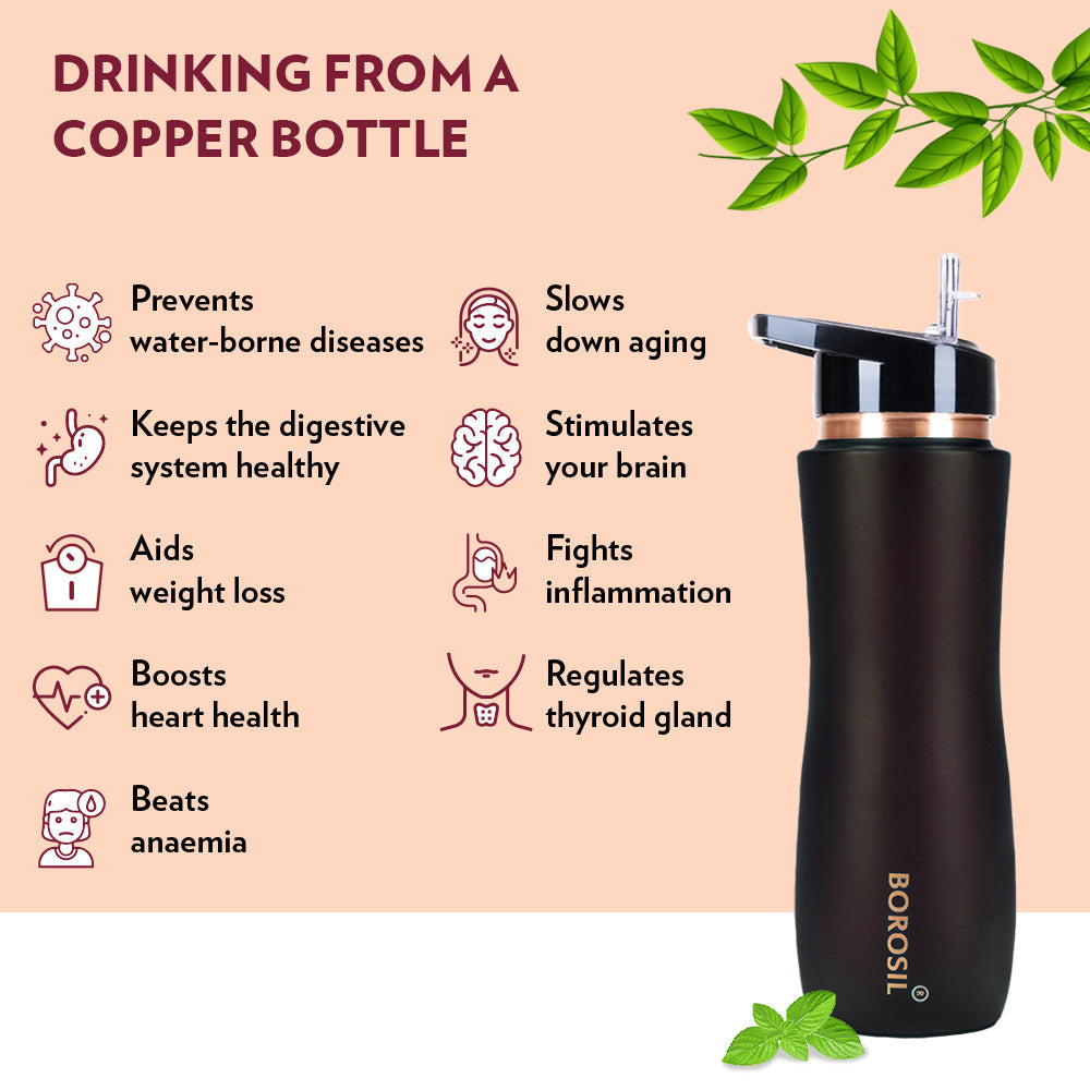 Borosil Personalised Sipper Copper Bottle