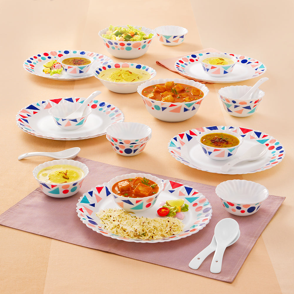 Borosil Larah Speckle Dinner Set 35 pc