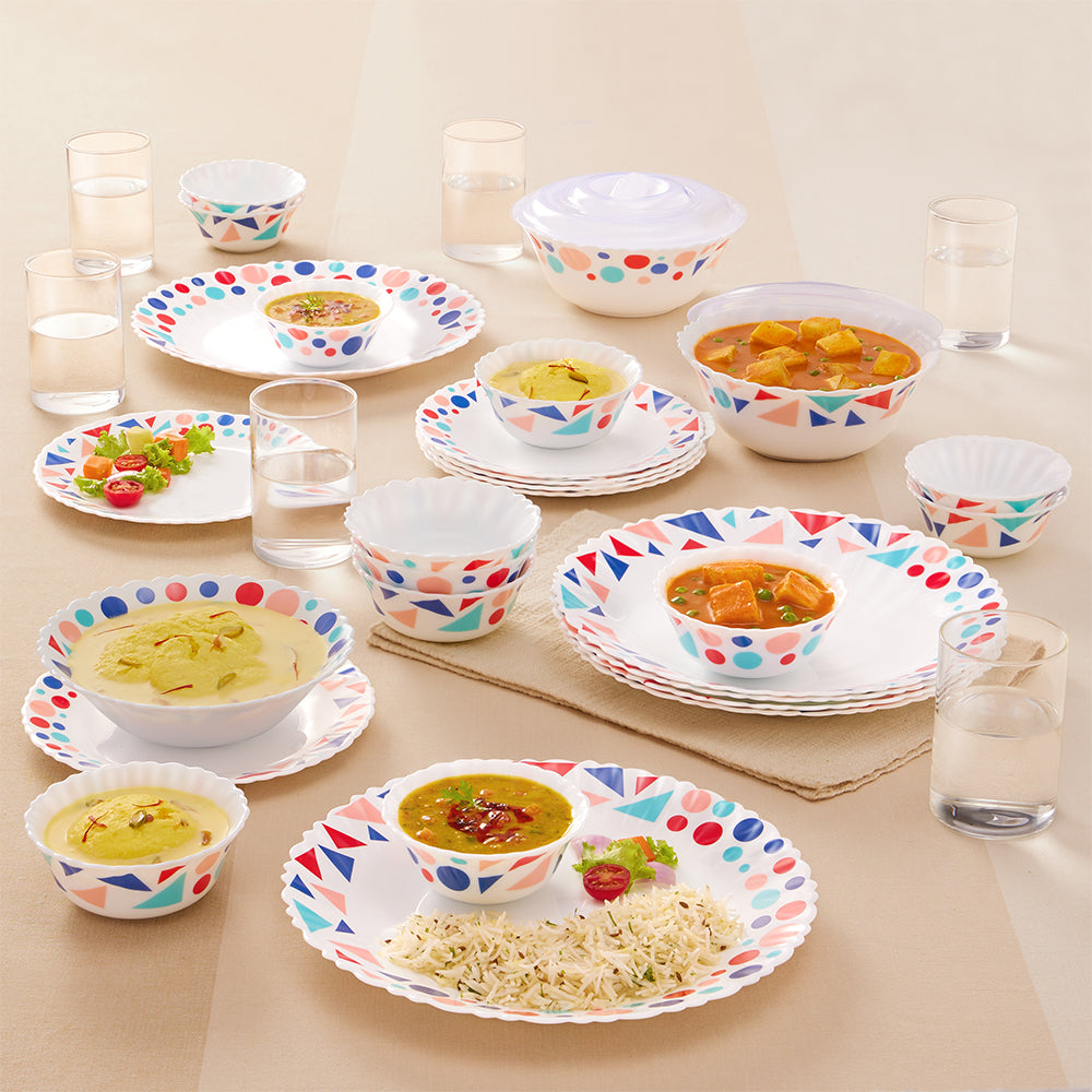 Borosil Larah Speckle Dinner Set 35 pc