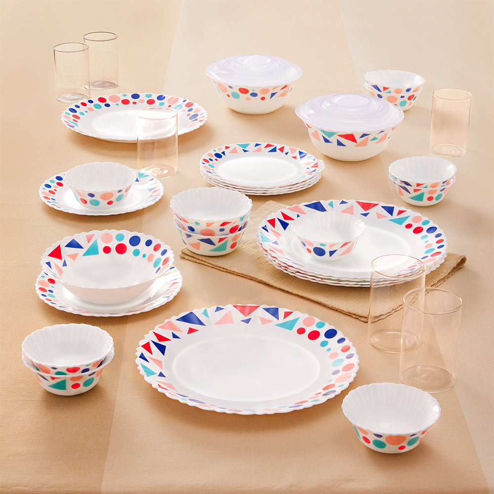 Borosil Larah Speckle Dinner Set 35 pc