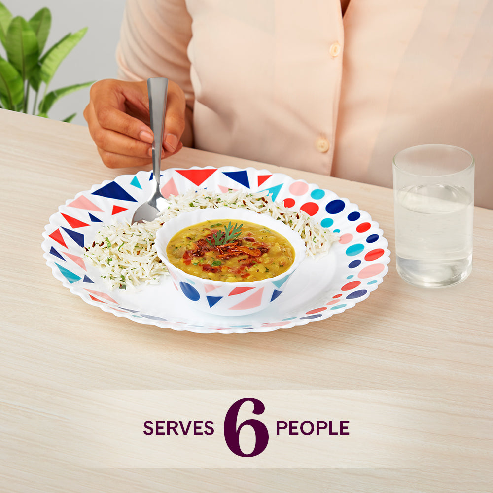 Borosil Larah Speckle Dinner Set 35 pc