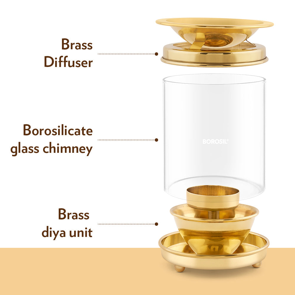 Borosil Brass Diffuser, Medium