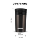 Borosil Coffeemate Insulated Mug, Mocha, 260ml