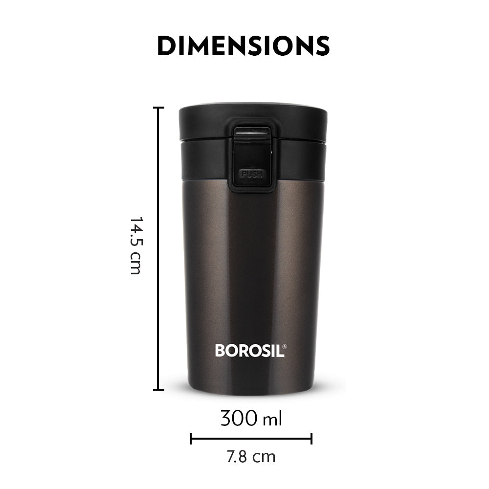 Borosil Coffeemate Insulated Mug, Mocha, 260ml