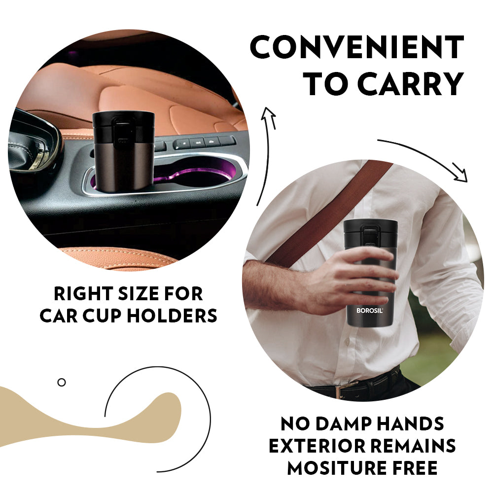 Borosil Coffeemate Insulated Mug, Mocha, 260ml
