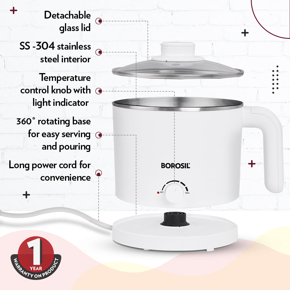 Borosil Cooltouch Multipurpose Kettle