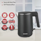 Borosil Cooltouch Stainless Steel Electric Kettle 1L